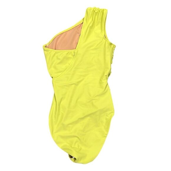J.Crew yellow ruched one shoulder one piece swim suit size 0 - Picture 2 of 5